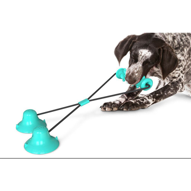 Double Suction Cup Dog Tug Toy — Molar Bite & Teeth Cleaner
