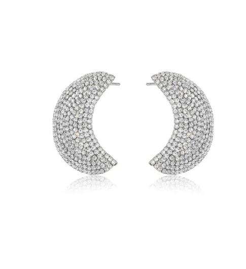 Crescent Moon Rhinestone Earrings