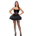 Gothic Black Widow Rose Mini Dress Set | Puff Sleeve Witch Vampire Halloween Costume