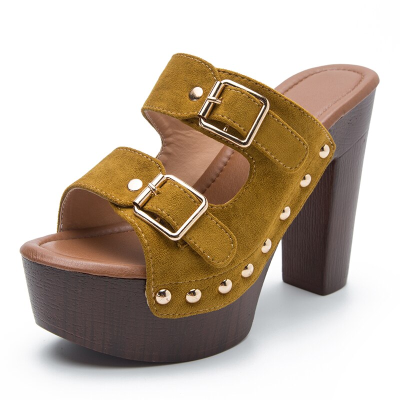 Rivet Punk Gothic Platform Heels – Buckle Sandal Pumps