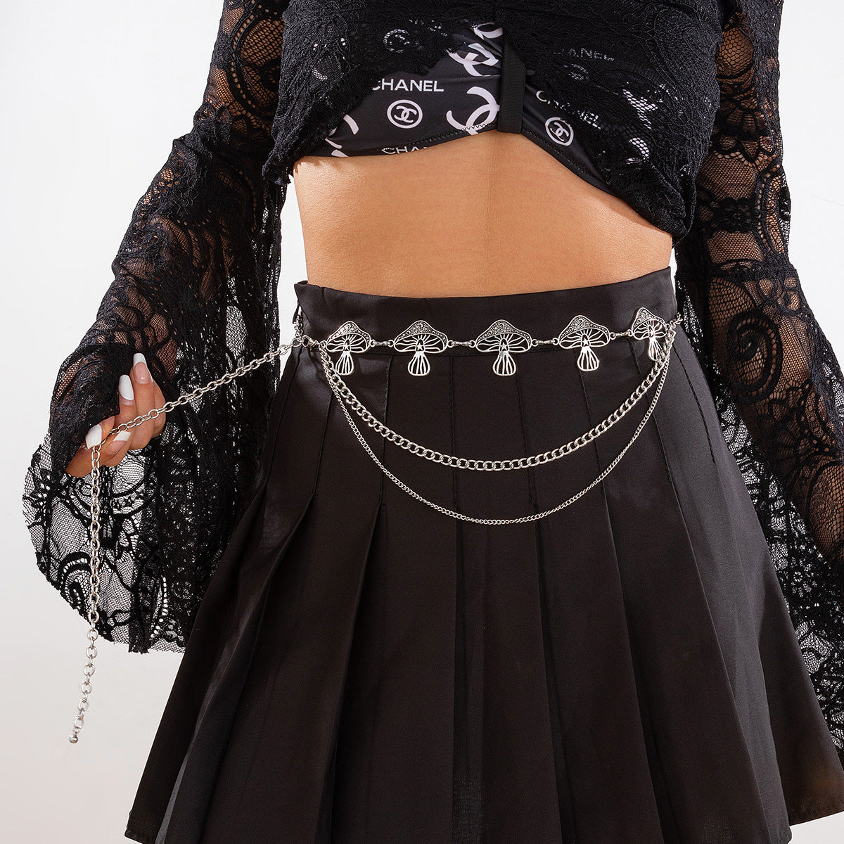 Gothic Spider Web & Sunflower Waist Chain