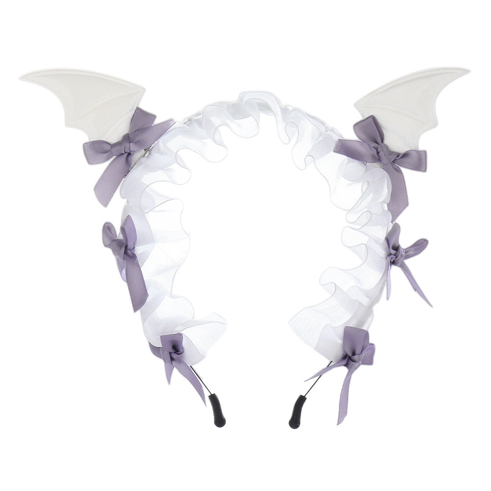 Gothic Bat Lace Headband | Dark Lolita Hair Accessory for Halloween & Cosplay