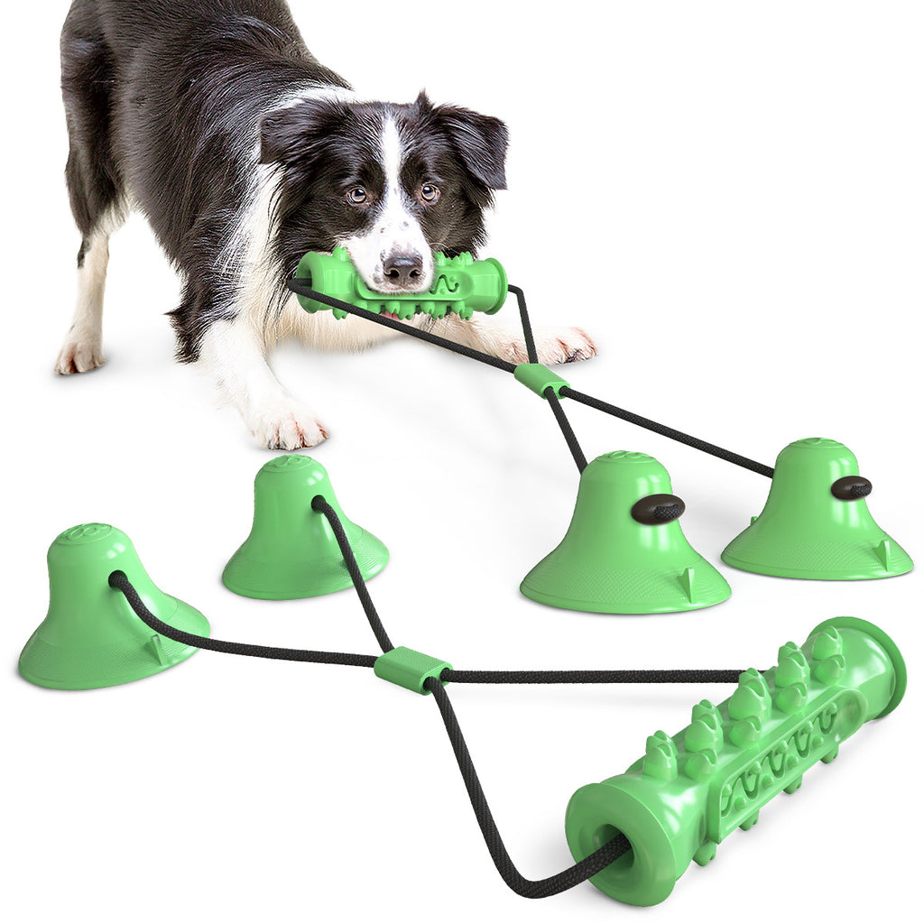 Double Suction Cup Dog Tug Toy — Molar Bite & Teeth Cleaner