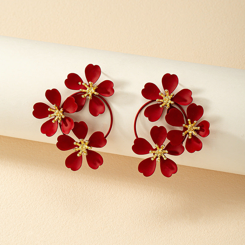 Vintage Camellia Flower Earrings – 9 Colors