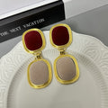 Double Square Clip Earrings