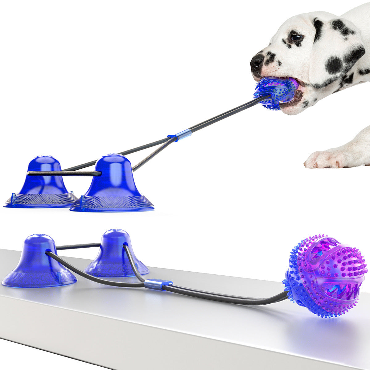 Dog Toy Double Suction Cup Pull Rope Molar Bite Leakage Resistant Food Ball Pet Products
