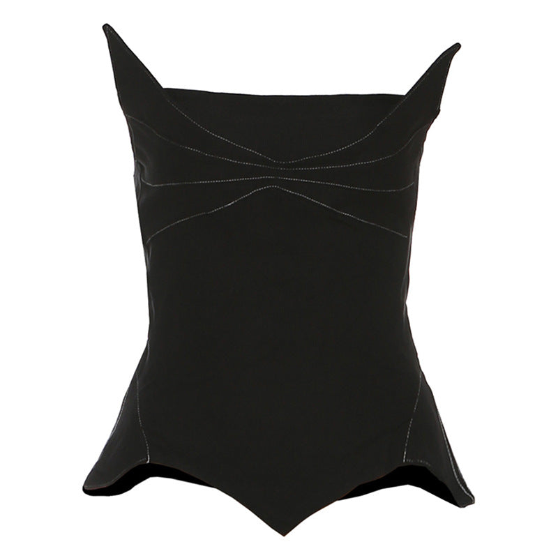 Gothic Bat Wings Crop Top & Mini Skirt | Dark Fashion Outfit Set for Women