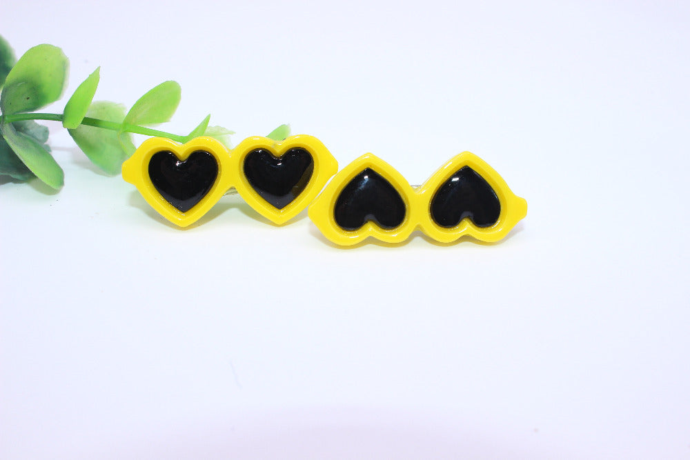 Pet Hair Bow Clips — Resin Love Glasses Hairpin Set (2pcs)