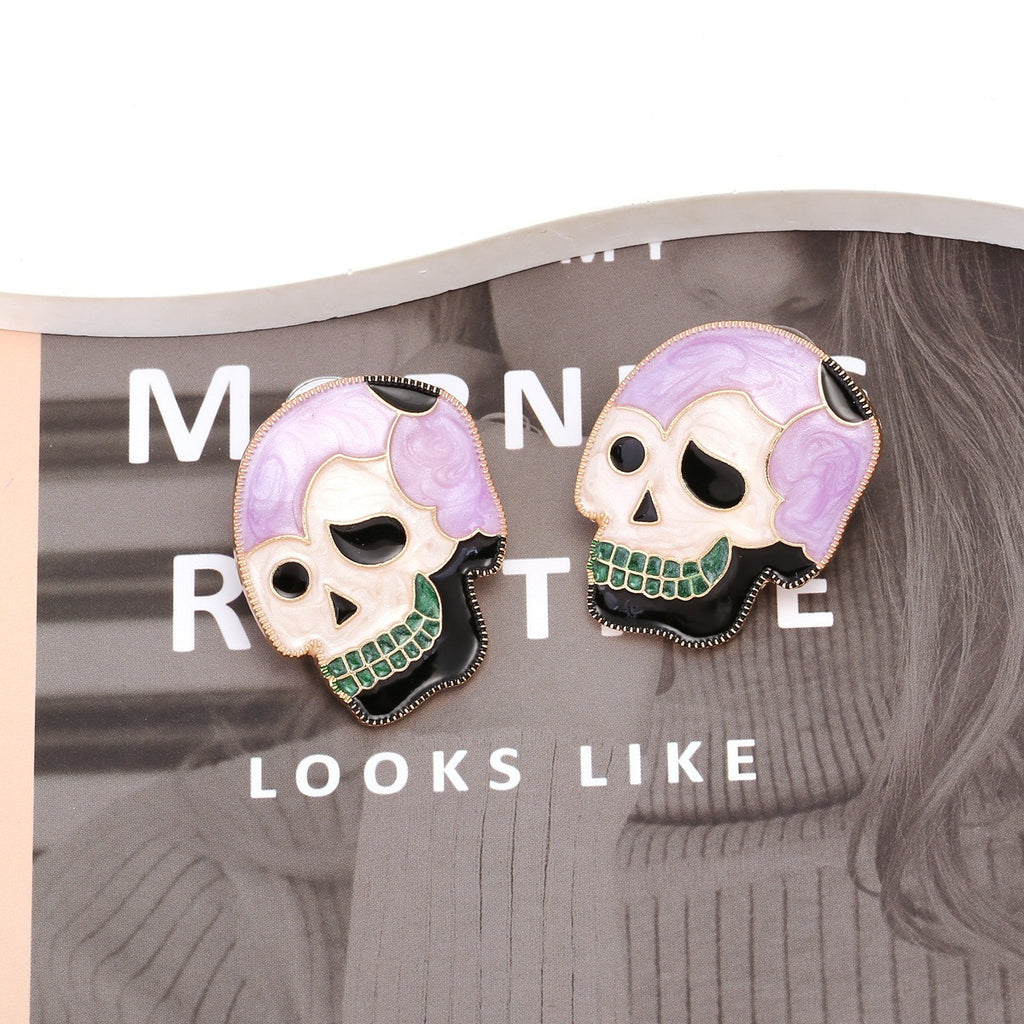 Drip Oil Skeleton Earrings