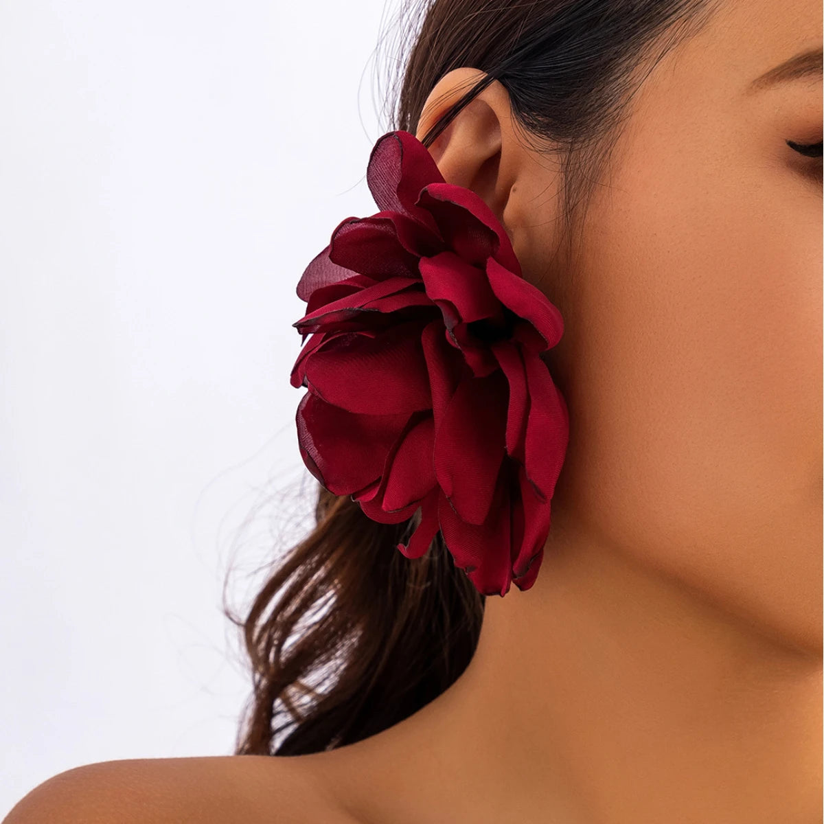 Enchanted Bloom Satin Flower Earrings