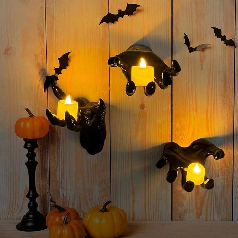 Gothic Spooky Hands & Bat Sticker Decor Kit