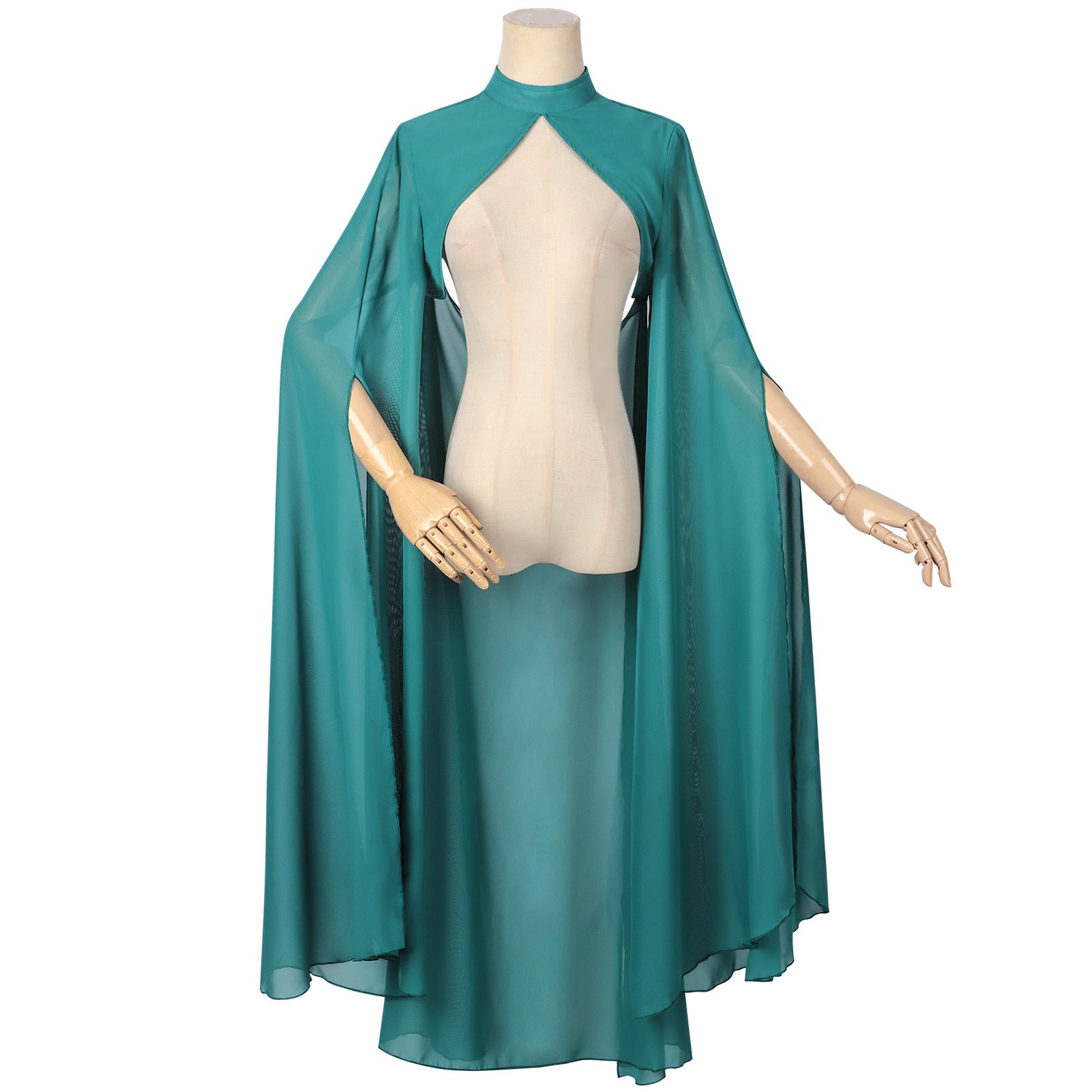 Gothic Chiffon Cape Wedding Shawl Long Wrap Multi-color Party Cloak for Women