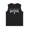 Gothic Cross Letter Embroidered Wide-Shoulder Vest