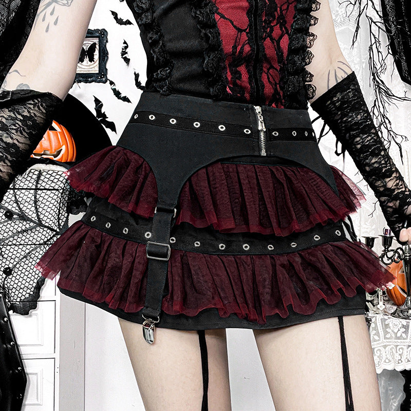 Gothic Black Swan Ballet Mini Skirt – Mesh Splice