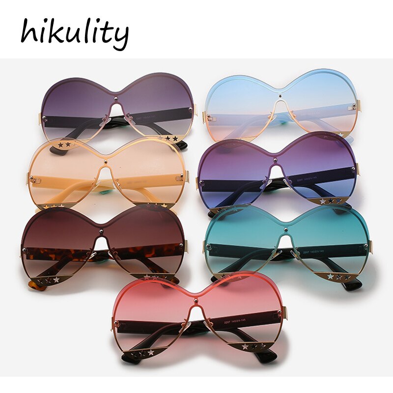 Gradient Five-Star Hollowed Metal Runway Sunglasses | Fashion Trend Eyewear | 7 Color Ways