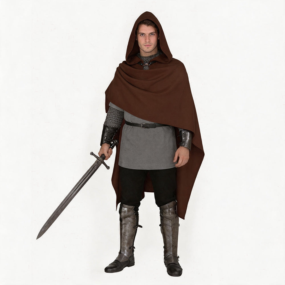 Medieval Knight Cosplay Cape | Gothic Halloween Renaissance Cloak in Wool or Fleece