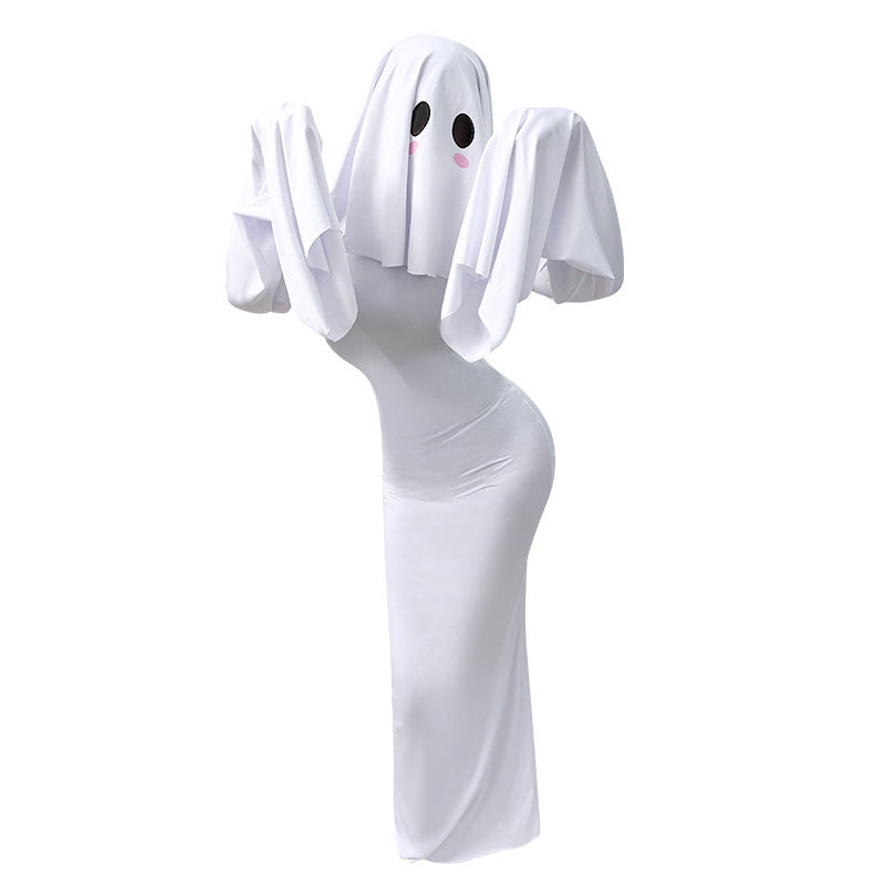 Ghost Girl Halloween Cosplay Dress | Cute Lace Long Sleeve Costume