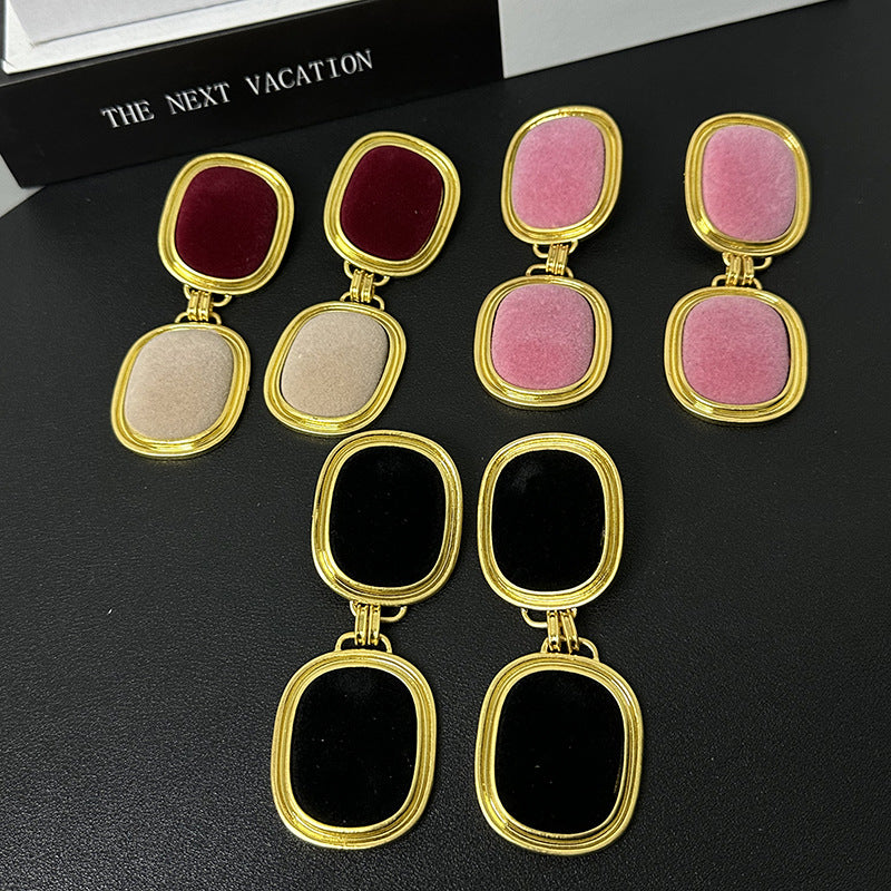 Double Square Clip Earrings
