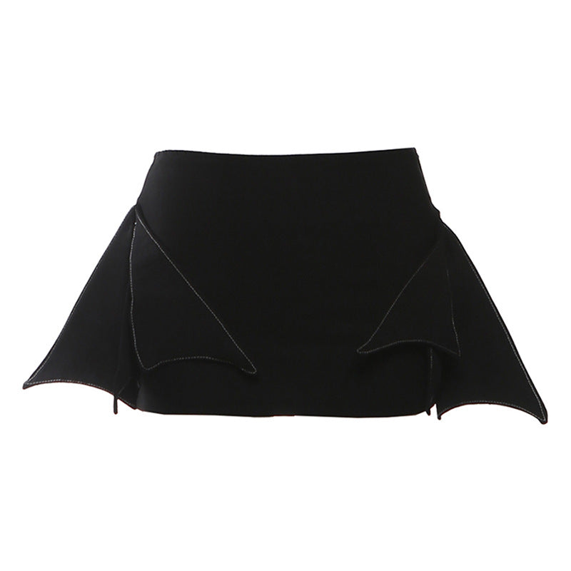 Gothic Bat Wings Crop Top & Mini Skirt | Dark Fashion Outfit Set for Women