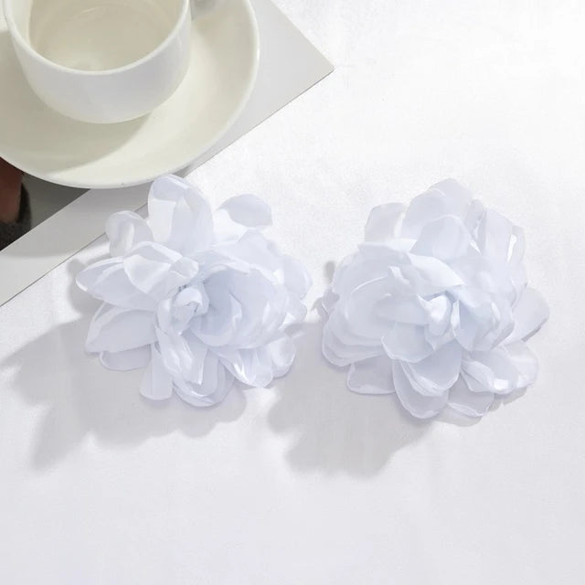 Enchanted Bloom Satin Flower Earrings