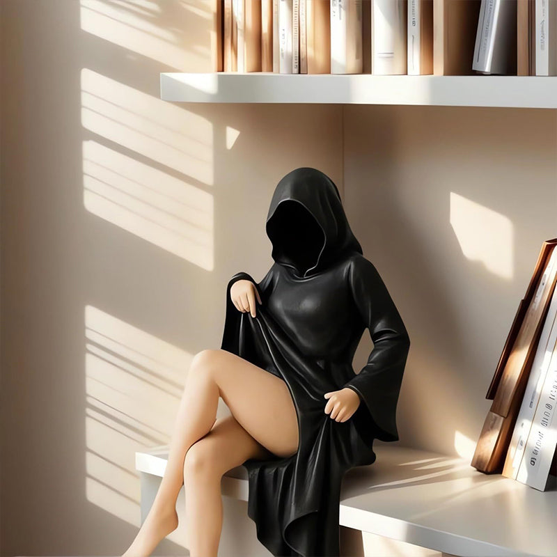 Gothic Halloween Female Sitting Statue | Resin Figurine | Desktop & Home Decor | 3 Styles