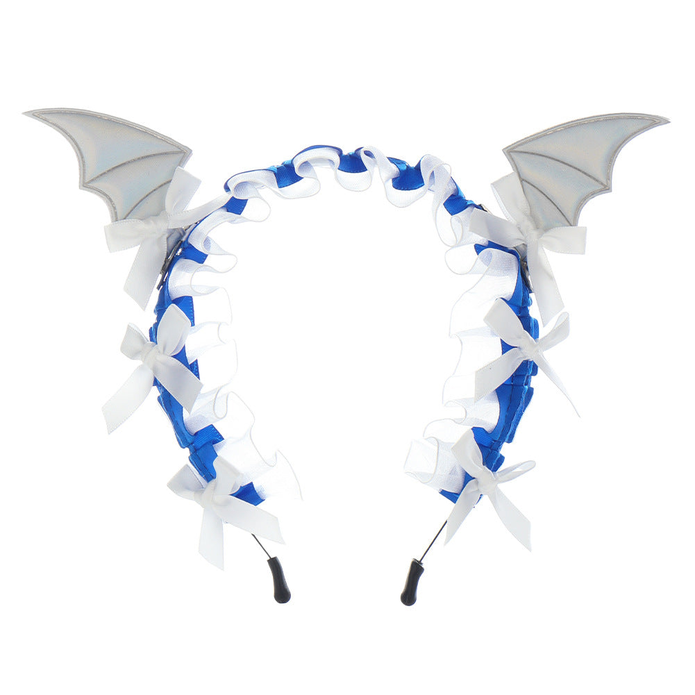 Gothic Bat Lace Headband | Dark Lolita Hair Accessory for Halloween & Cosplay