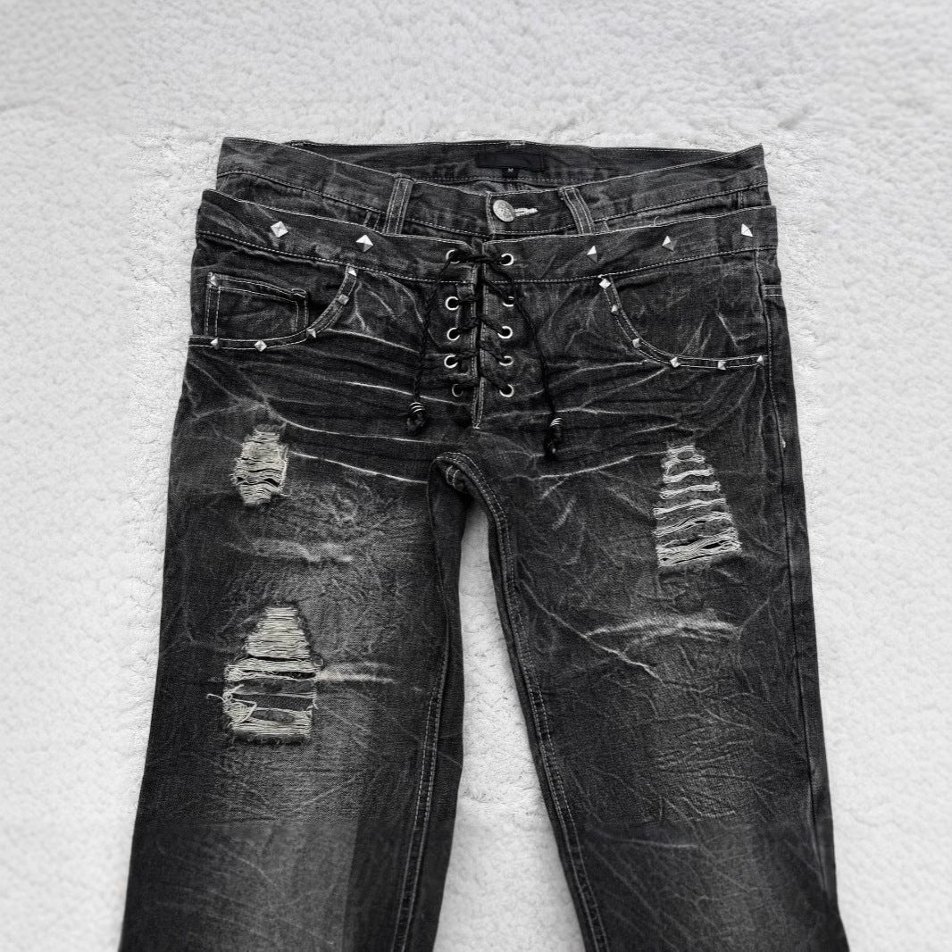 Y2K Gothic Flared Denim Pants