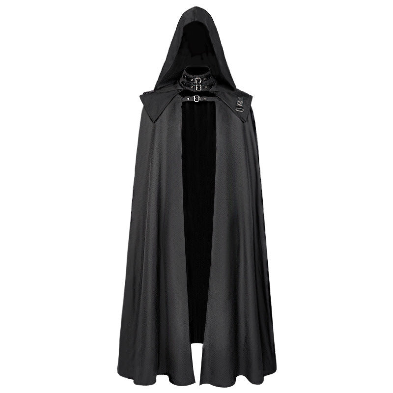Gothic Long Robe Cloak with Hood | Medieval Cosplay Outerwear for Women