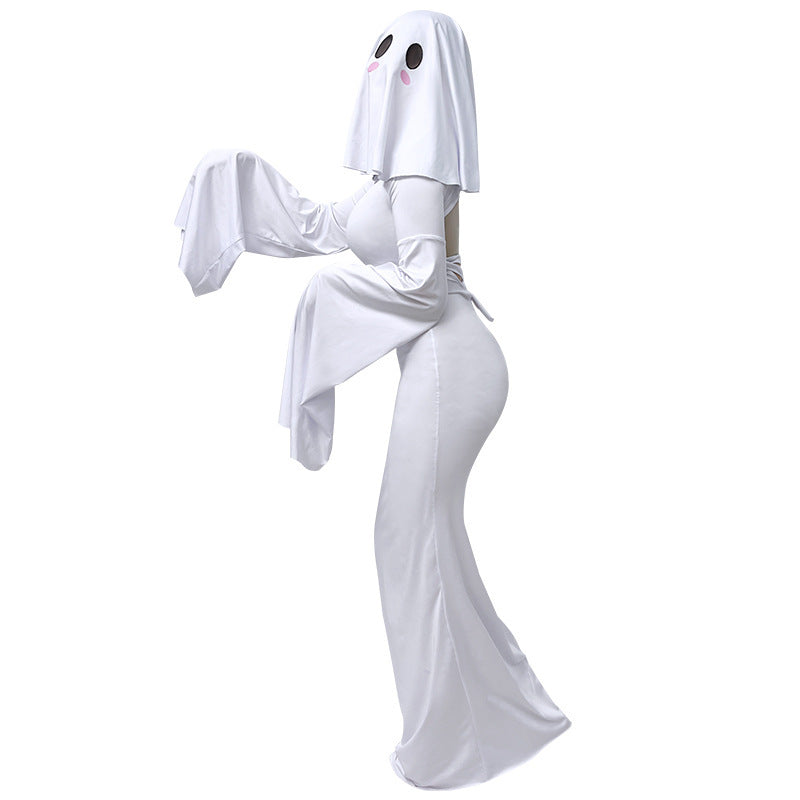 Ghost Girl Halloween Cosplay Dress | Cute Lace Long Sleeve Costume