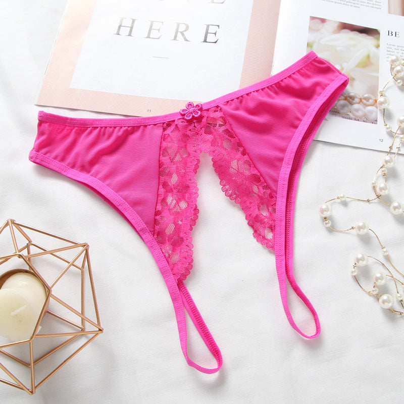 Lace Open-Crotch Panties