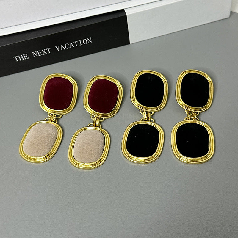 Double Square Clip Earrings