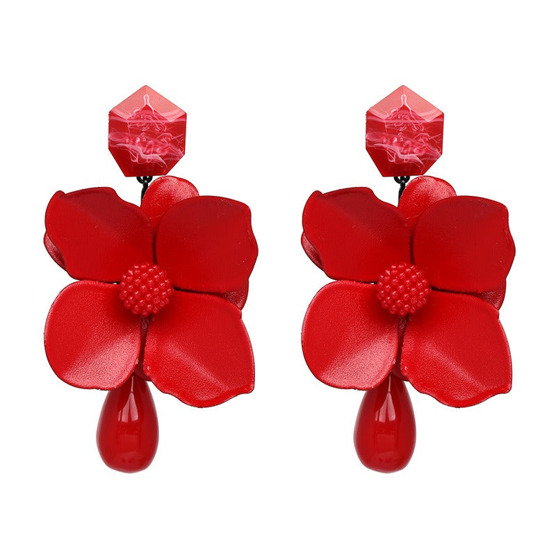 Flower European and American Retro Female Earrings and Earrings