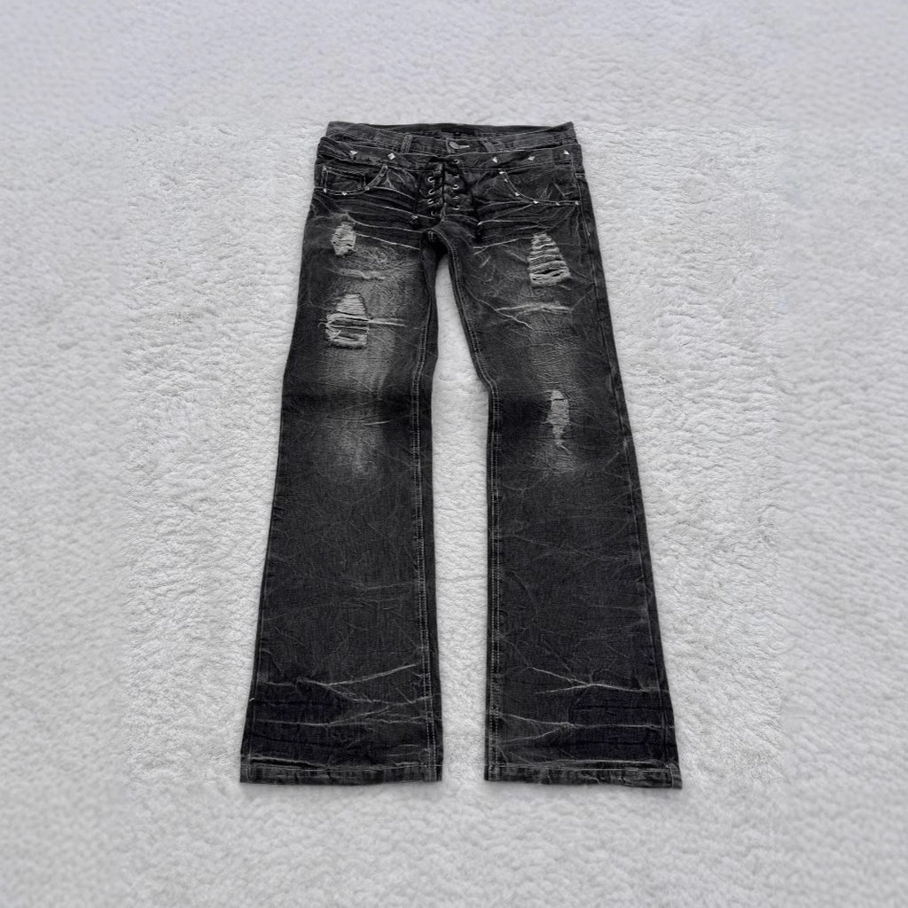 Y2K Gothic Flared Denim Pants