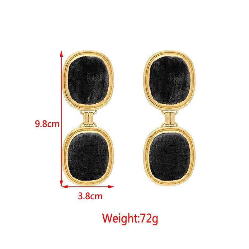 Double Square Clip Earrings