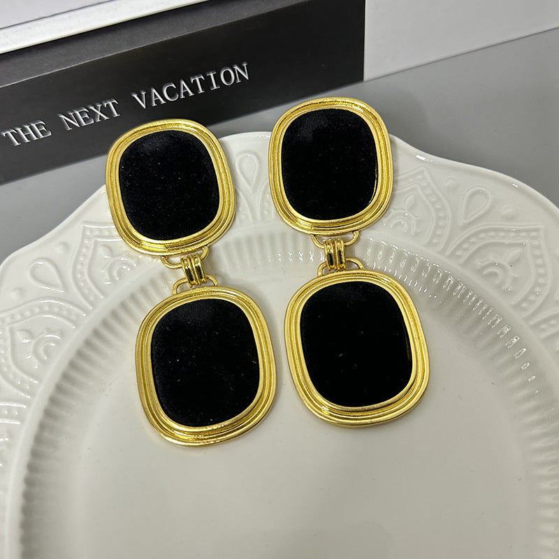 Double Square Clip Earrings