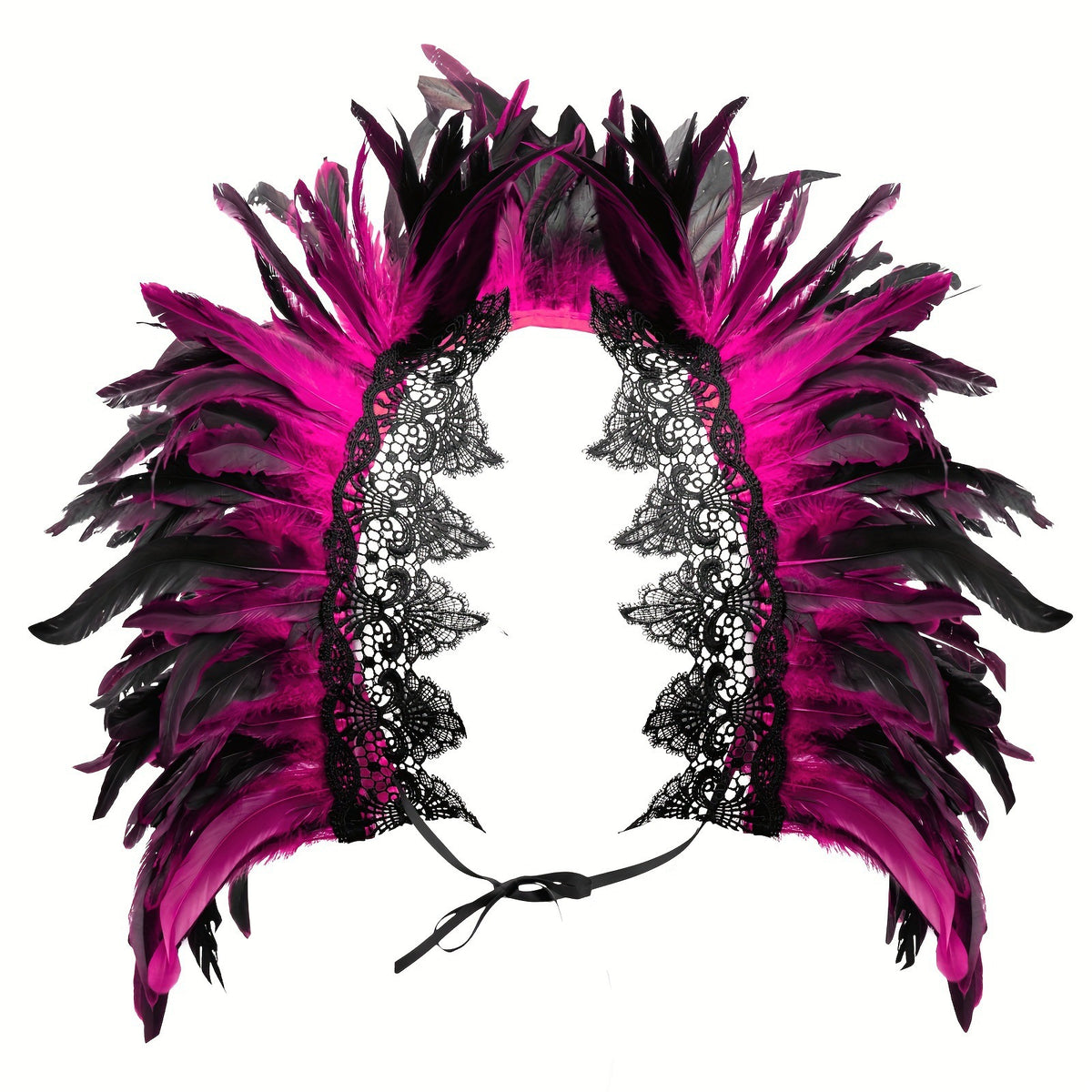 Gothic Feather Lace Long Shawl