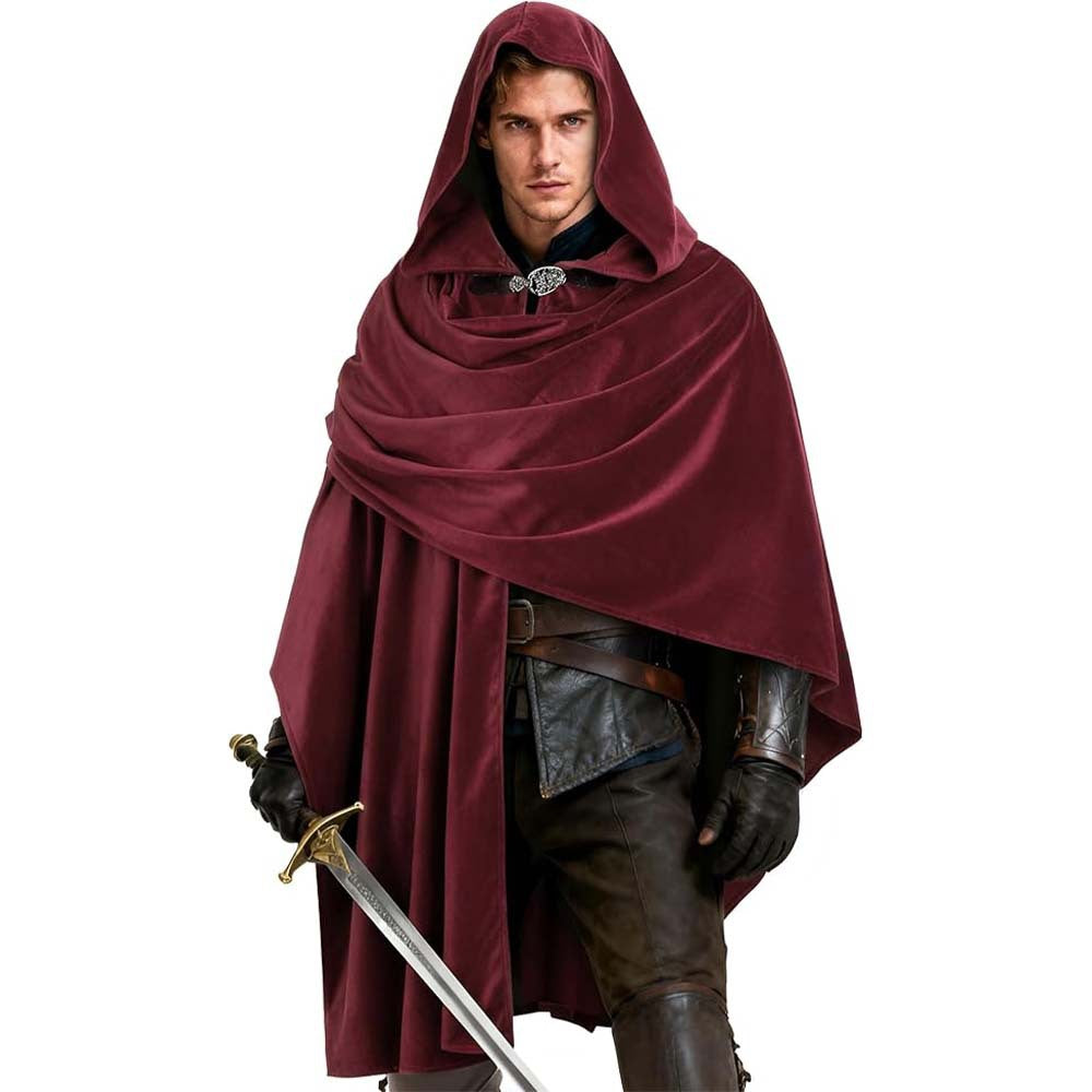 Medieval Knight Cosplay Cape | Gothic Halloween Renaissance Cloak in Wool or Fleece