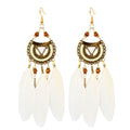 Triangular Feather Tassel Earrings