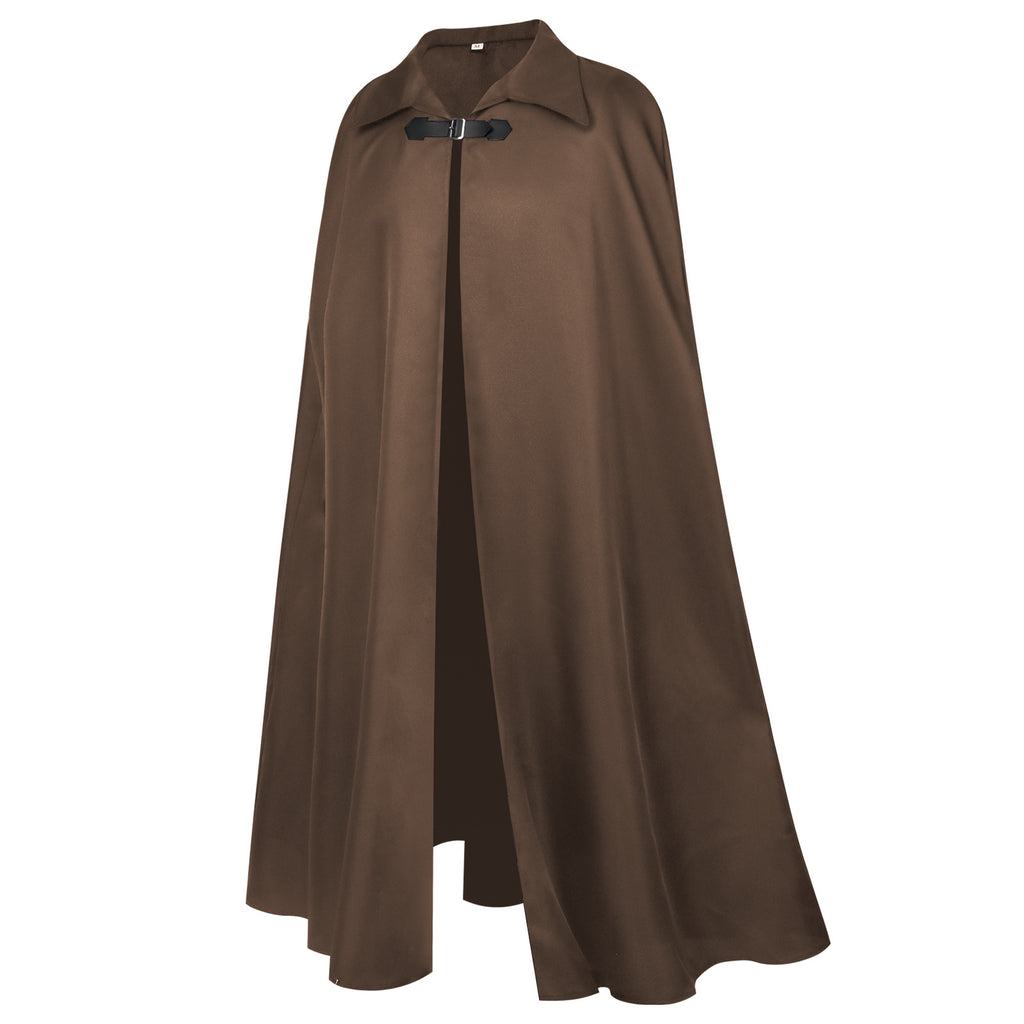 Halloween Unisex Vintage Gothic Cape Coat Hooded Cloak Wizard Priest Robe