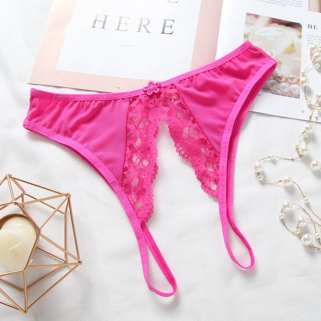 Lace Open-Crotch Panties