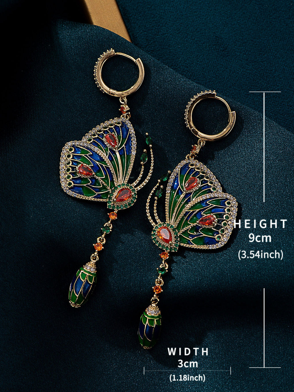 Butterfly Diamond Long Earrings