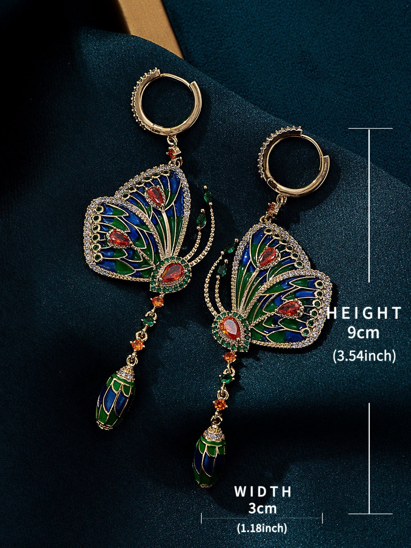 Butterfly Diamond Long Earrings