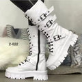 Luxury Brand Woman Boots  Winter New Pu Leather Platform Fashion Lace Up Punk Gothic Booties Casual Work Shoes botines mujer