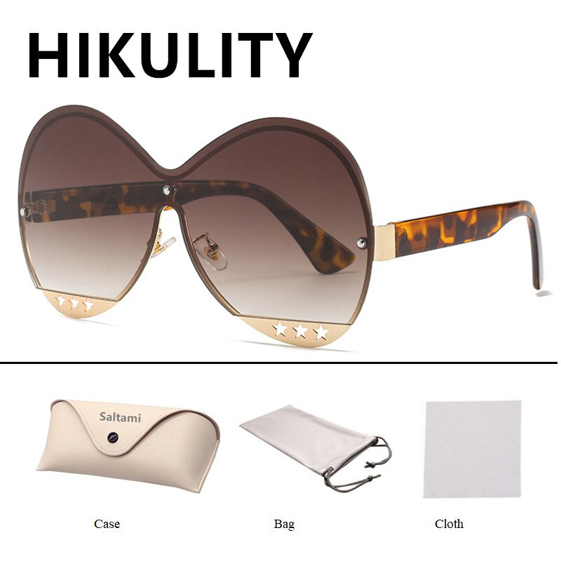 Gradient Five-Star Hollowed Metal Runway Sunglasses | Fashion Trend Eyewear | 7 Color Ways