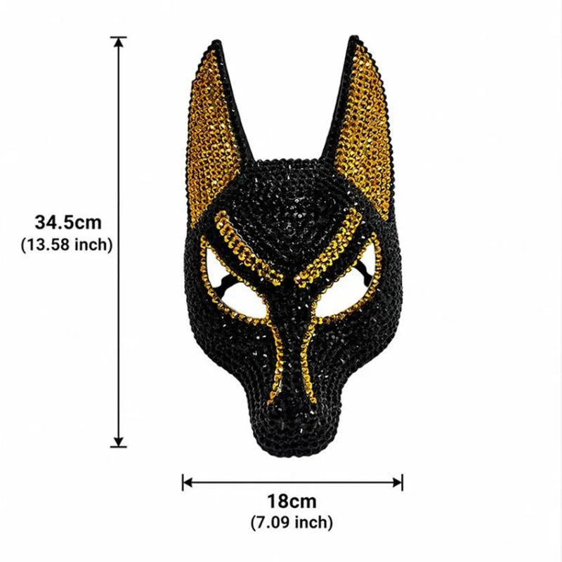 Rhinestone Anubis Full-Face Mask