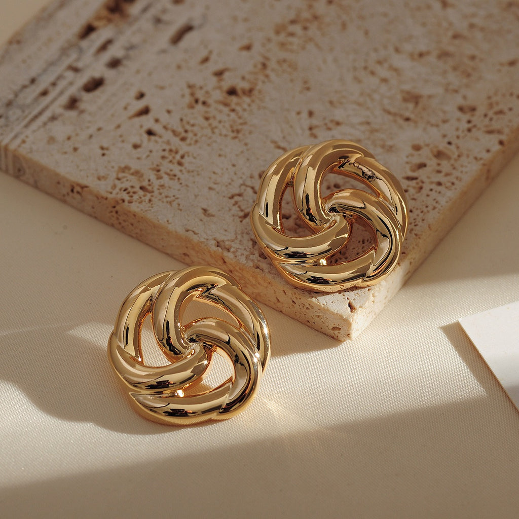 Hollow 3D Flower Earrings