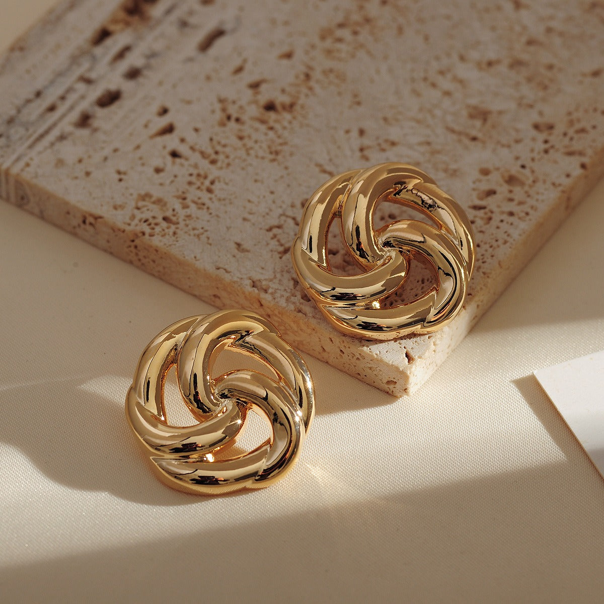 Hollow 3D Flower Earrings