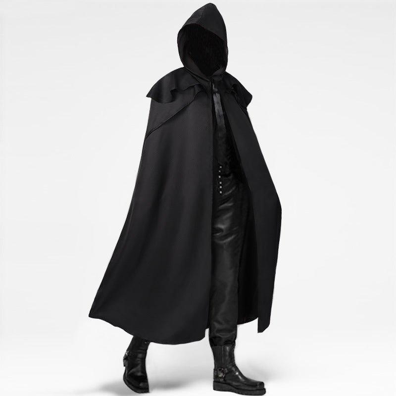 Medieval Hooded Monk Cloak | Gothic Ranger Belted Cape for Halloween & Cosplay