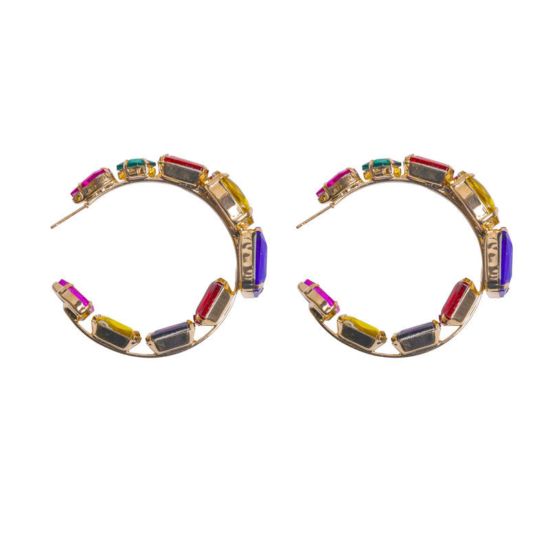 Large Circle Rhinestone Earrings – Crystal Statement