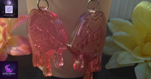 Handmade Cosmic Drip Melting Lips Earrings